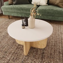Bimossa Beca O0040 Orta Sehpa 56 cm Kumtaşı Üst-Meşe Ayak