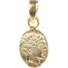 925 Ayar Gümüş Sezar Desenli Madalyon Kolye Ucu