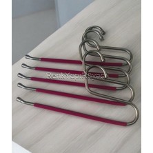 Pantolon Askısı, Askı, Kaydırmaz Silikon Kaplı Pantolon Askısı, 5 Adet Askı