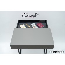 PERLUSSO-CONSOLE60-ANTRASIT-LAKE Gizli Bölmeli Raf