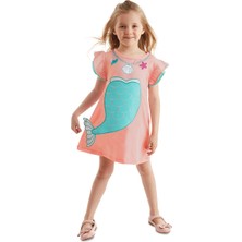 Denokids 4 Yaş Pembe Kız Çocuk Elbise Denizkızı Temalı Eğlenceli ve Şık Tasarım