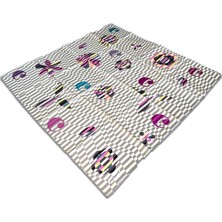 Cacharel Beyaz Gri Karma Desen Tivil İpek Eşarp 88550313  -  971