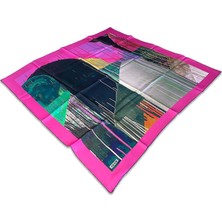 Aker Pembe Karma Desen Tivil İpek Eşarp 8810713 - 924