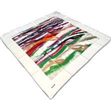 Aker Krem Karma Desen Tivil İpek Eşarp 8808713 - 913