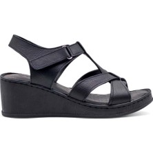 Voyager 9200  Deri Kadın Çapraz Sandalet Bej