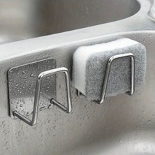 1 Adet Krom Yapışkanlı Bulaşık Süngeri Tutacağı Gümüş