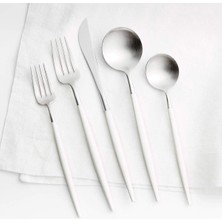 Aero White 5 Parçalı Çatal Bıçak Takımı - Modern Beyaz ve Mat Tasarım