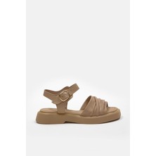 Miki Siyah  Deri Kadın Sandalet