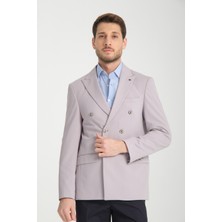 Frappoli Baselna Krv Erkek Kahve Kruvaze 6 Adet Metal Düğmeli 4 Mevsim Spor Blazer Ceket