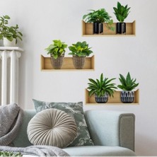 Raflı Bitki Tasarımlı Yapışkanlı Sticker 20*30 cm 3lü Set