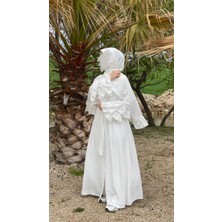 Bayram Giyim Fırfırlı Kol Detaylı Abaya Ferace
