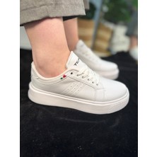 Günlük Kadın Spor Ayakkabı Ortopedik Vegan Deri Bağcık Hafif Kalın Yüksek Taban Yürüyüş Sneaker 102