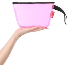 Baghashtag Pembe Şeffaf Üçgen Form Makyaj Çantası