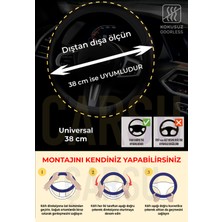 Kokusuz Geçmeli Direksiyon Kılıfı FRM-103 Antrasit