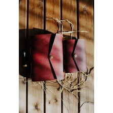 Handmade Gerçek Deri Hatıra Not Şiir Günlük Anı Çizim Defteri Ajanda Mürdüm Kişiselleştirilebilir