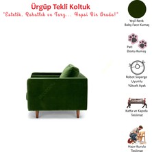 DECORAev Ürgüp Yeşil Rahat Pofuduk Tekli Koltuk Berjer Bekleme Koltuğu 