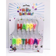 Happy Birthday Yazılabilen Rengarenk Doğum Günü Mumu