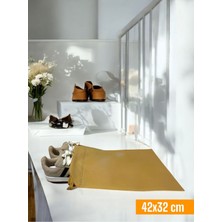 Bej Büzgülü Ayakkabı Saklama Çantası Seyahat Hurcu Çok Amaçlı Dolap Çekmece Valiz Düzenleyici