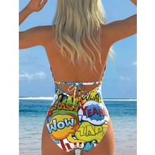 Tek Parça Mayo | Pop Art Baskılı | Canlı Çok Renkli