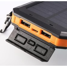 Store Agile Polikristal Solar Güneş Enerjili Powerbank Su Geçirmez Taşınabilir Göstergeli Fenerli Turuncu L50 (10000MAH)