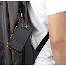 Store Agile Polikristal Solar Güneş Enerjili Powerbank Su Geçirmez Taşınabilir Göstergeli Fenerli Turuncu L50 (10000MAH)
