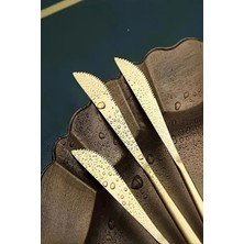 Lüx 6 Parça Gold Bıçak Seti Paslanmaz Çelik Çeyiz Bıçak Takımı Parlak Pürüzsüz Gold Series
