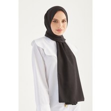 Kadın Tesettür Ipeksi Jakar Kazayağı Desen Şal*siyah