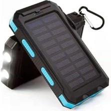 Store 10000 Mah Güneş Enerjili Powerbank Çift USB LED Işıklı Şarj Göstergeli Taşınabilir Şarj Cihazı Y50 (Turuncu)