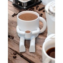 Sevimli Kahve Köşesi 3'lü Biblo Seti - Kahve Çekirdeği - Moka Pot - Bardak - Dekoratif Obje Mutfak
