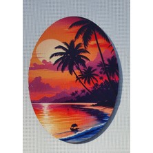 2 Adet 3D Görünümlü Günbatımı Magnet 6 x 9 cm