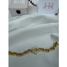 Jewels Of Hope Zirkon Taşlı Yıldız Bileklik 20 cm 316L Paslanmaz Çelik Kadın Bileklik Gold
