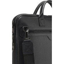Canaris Süper Slim Deri Evrak Çantası 15.6" Inç Laptop Bölmeli Siyah