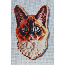 2 Adet 3D Görünümlü Kedi V2 Magnet 6 x 9 cm