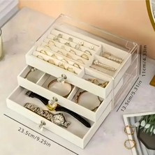 Teknotrust Şık 3 Çekmeceli Kadife Takı Kutusu