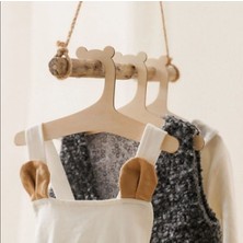 Ahşap Çocuk Askısı Akçaağaç 7 Adet Askılık - Bebek Askılığı