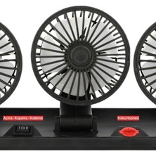 Araç Içi 3 Lü Güçlü Vantilatör Soğutucu Fan Numaratörlü 12V