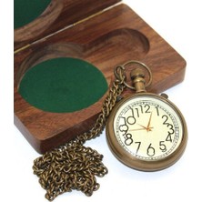 Ahşap Kutulu Pirinç Köstekli Saat Model 3