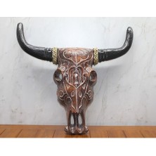Ahşap Duvara Asmalı Bufalo Kafası