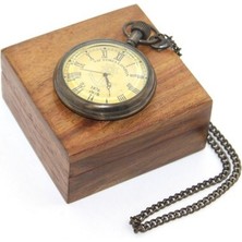 Ahşap Kutulu Pirinç Köstekli Saat Model 2