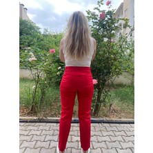Büyük Beden Yüksek Bel Pamuklu Pantolon