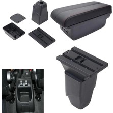 Peugeot 206 1998-2016 Usbli Vidasız Kol Dayama Kolçak Usb+Çift Açılır Siyah Dikişli