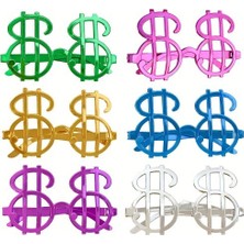 Dolar Şekilli Metalize Parti Gözlüğü 6 Adet