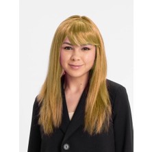 Altın Renk Düz Kesim Içi Astarlı Uzun Parti Peruğu