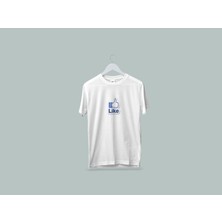 Makiteks Penye Kadın Erkek Yetişkin Baskılı Beyaz Gri Siyah Tshirt Like Logo