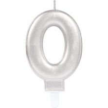 0 Rakamı Mum Gümüş Renk