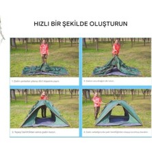 Vanckey 6 Kişilik Otomatik Kurulum Deprem Çift Katman Çadır Kamp Balık ve Çocuk Çadırı 220CMX250CMX160CM