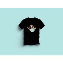 Kaliteli Penye Kadın Erkek Yetişkin Baskılı Beyaz Gri Siyah Tshirt Küçük Prens Beyaz