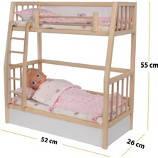 Toysilla Ahşap Oyuncak Ranza, oyuncak yatak, oyuncak