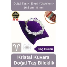 Özel Üretim Enerji Yükselten Esnek Ipli Koç Burcu Beyaz Kristal Kuvars Doğal Taş Unisex Bileklik