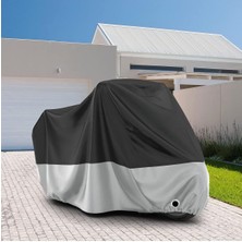 Xxl Motosiklet Brandası, Su ve Toz Geçirmez, Uv Korumalı, Oxford Kumaş, Siyah Gümüş